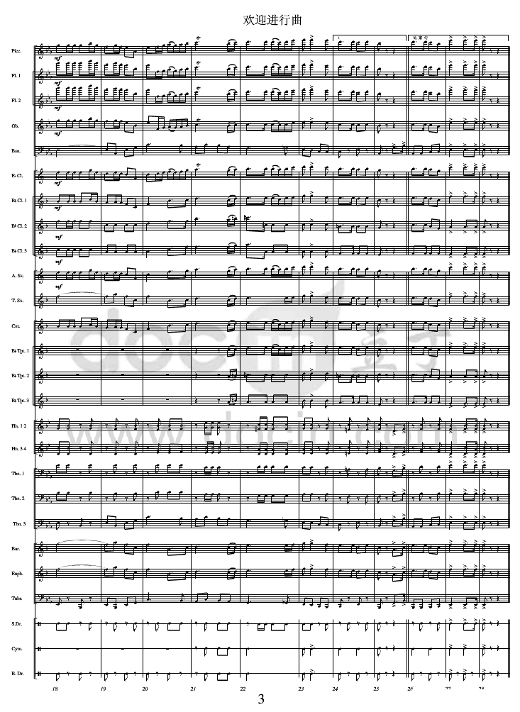 欢迎进行曲 军乐(总谱)3