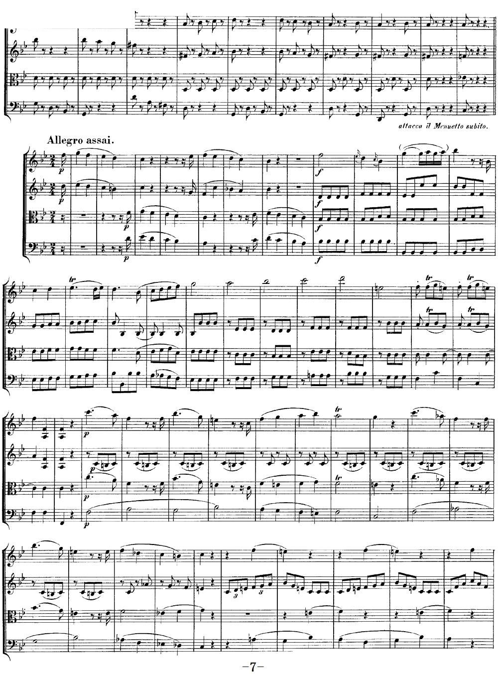 Mozart Quartet No 12 in Bb Major K 172(总谱)7
