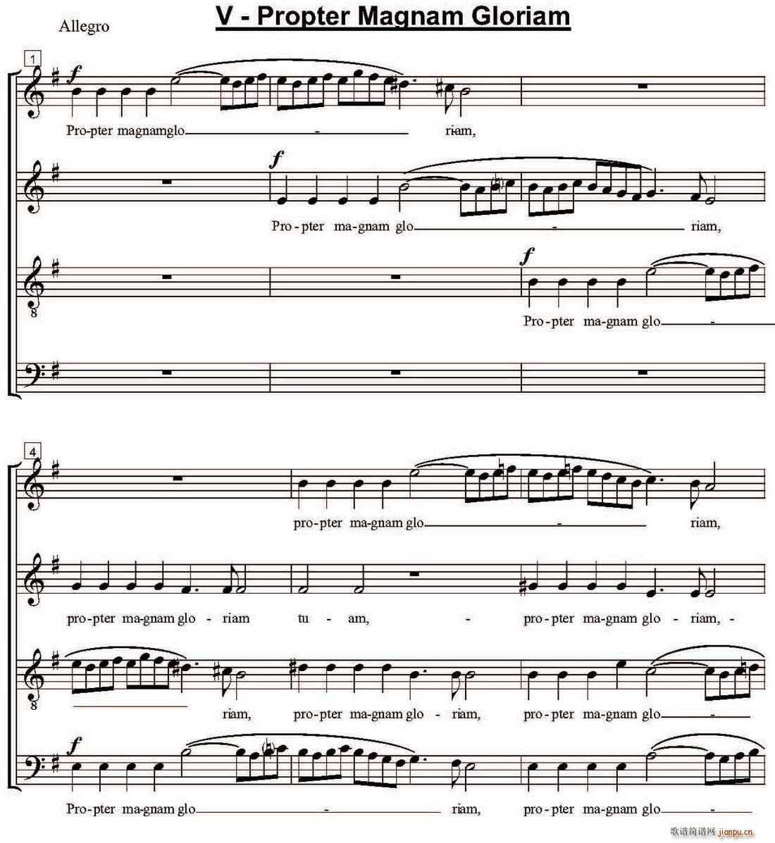 Propter Magnam Gloriam 萨克斯四重奏(总谱)1