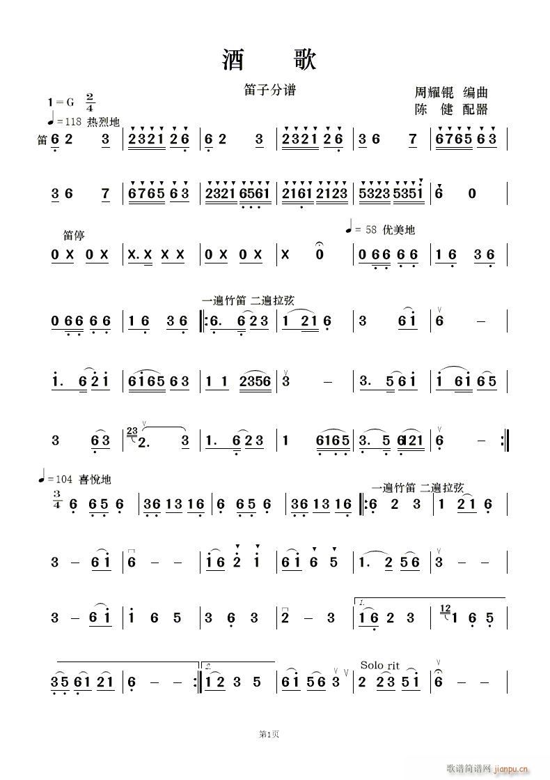 酒歌 民乐合奏(总谱)7