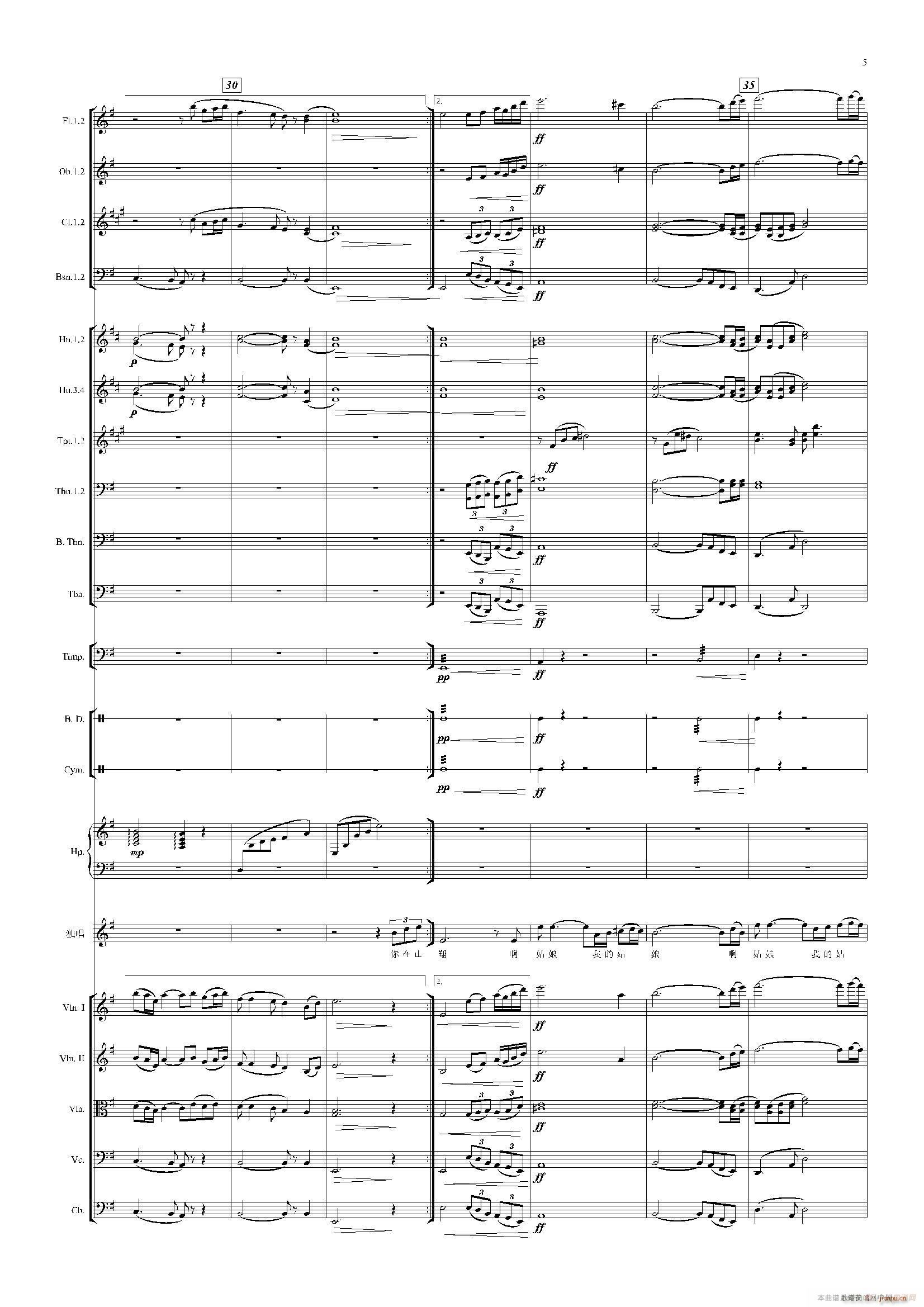 两地曲 声乐及伴奏(总谱)5