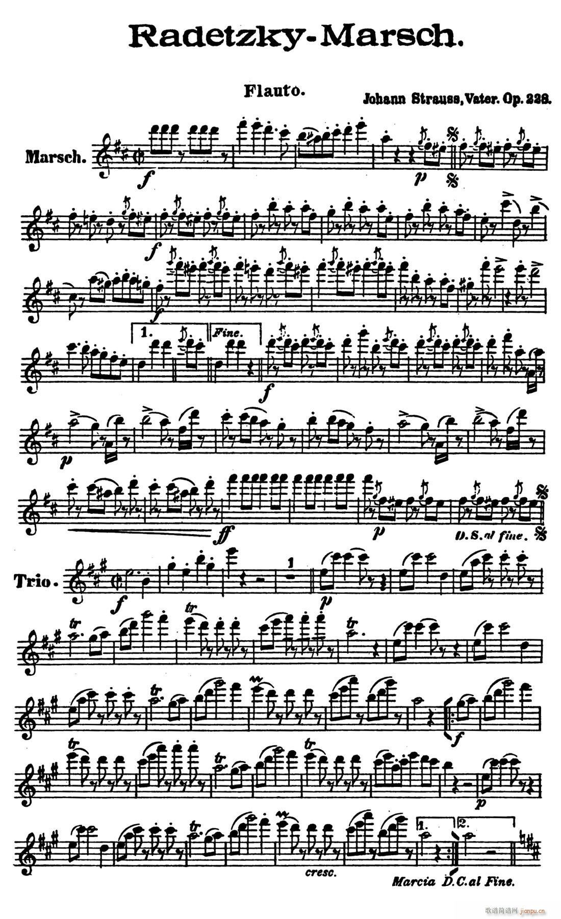 Radetzky Marsch Op 228 木管五重奏(总谱)1