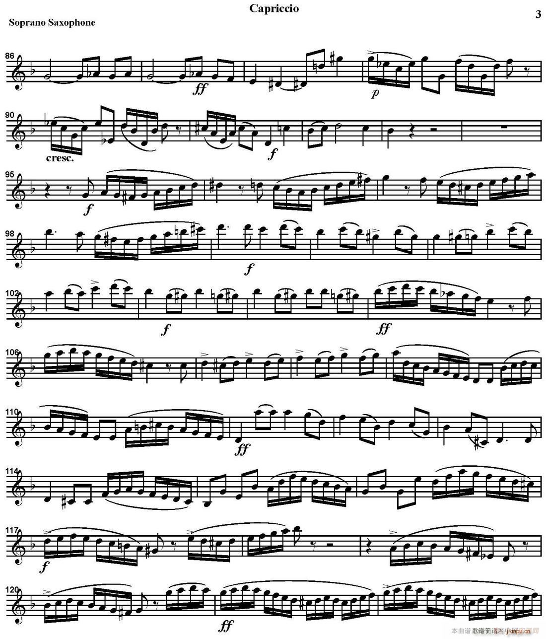 CAPRICCIO 四重奏 高音萨克斯(总谱)3