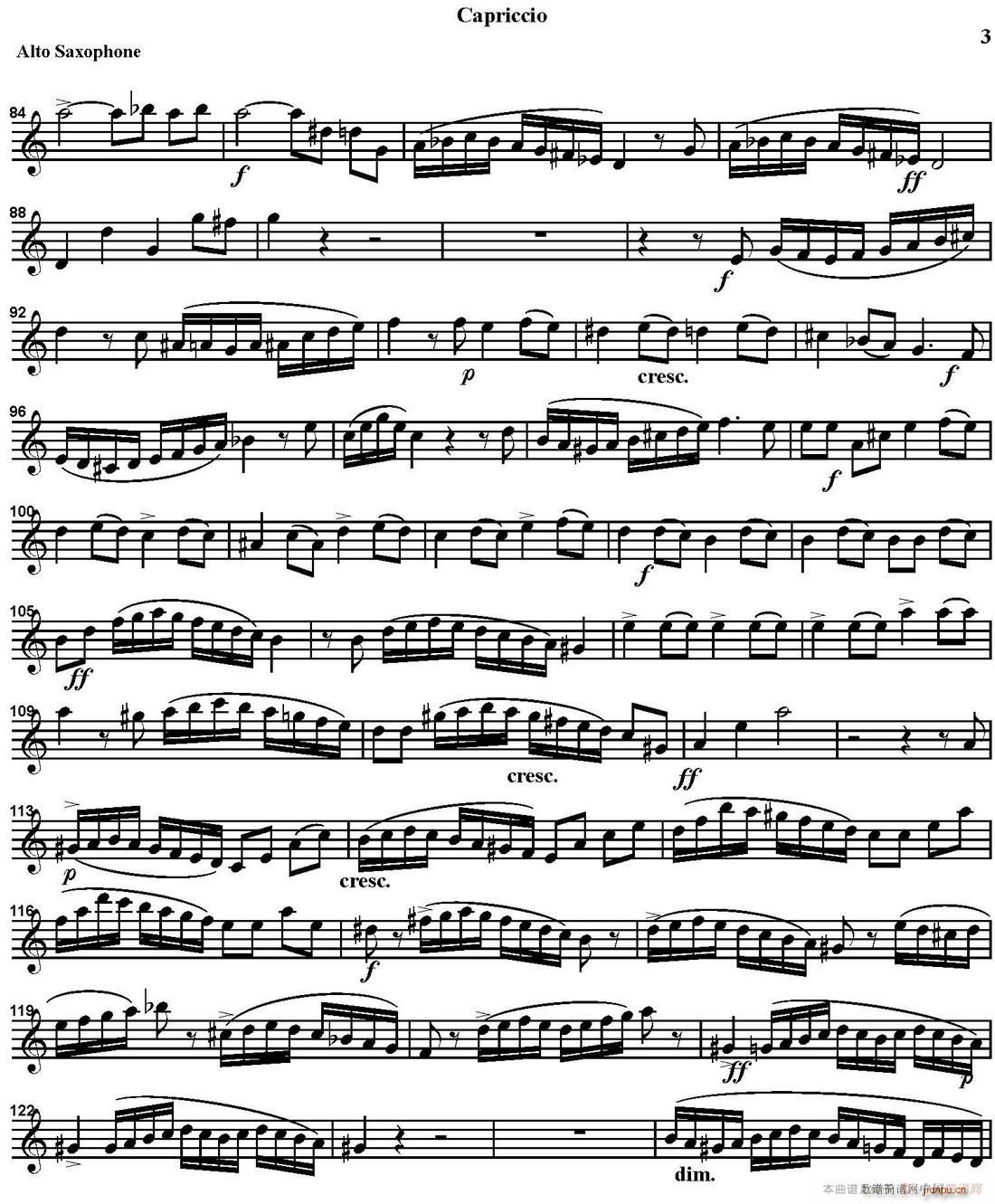 CAPRICCIO 四重奏 中音萨克斯(总谱)3