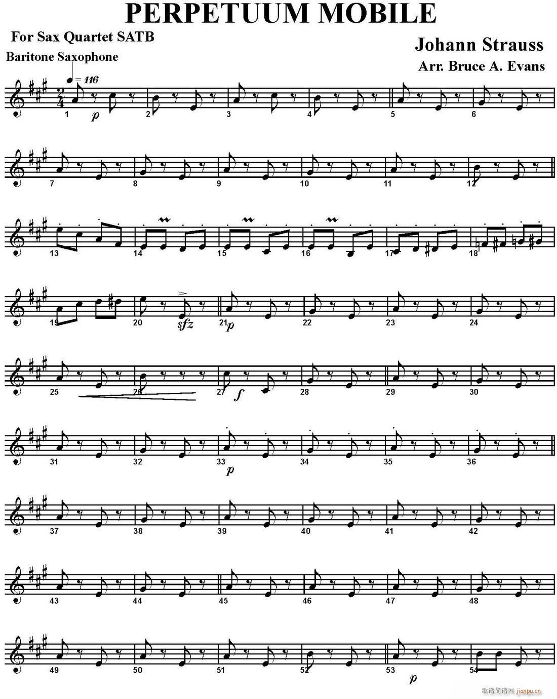 PERPETUUM MOBILE 四重奏 上低音萨克斯(总谱)1