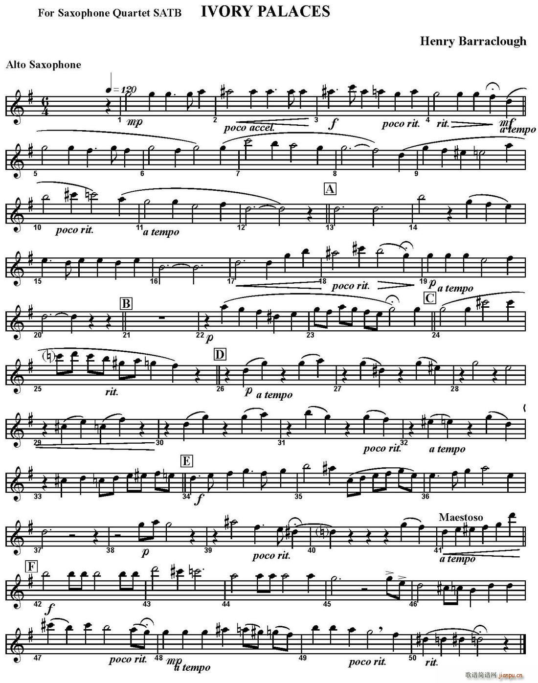 IVORY PALACES 四重奏 中音萨克斯(总谱)1