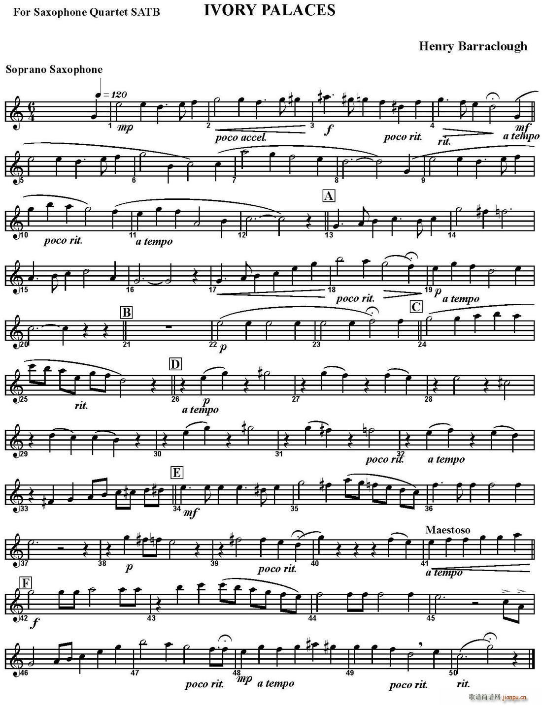 IVORY PALACES 四重奏 高音萨克斯(总谱)1