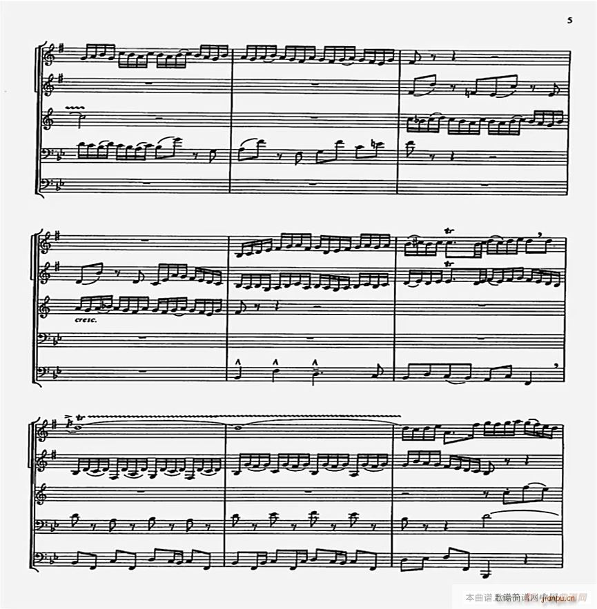 巴赫G小调赋格曲 小乐队(总谱)5