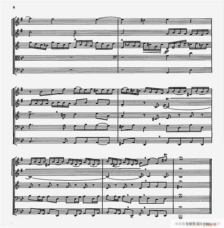 巴赫G小调赋格曲 小乐队(总谱)8