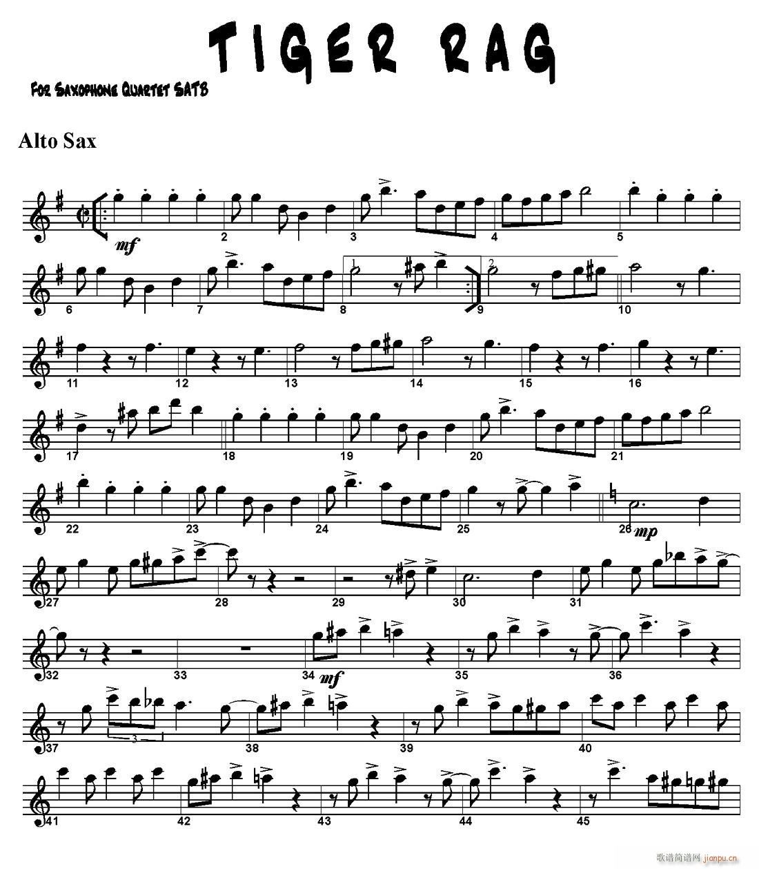 TIGER RAG 四重奏(总谱)1
