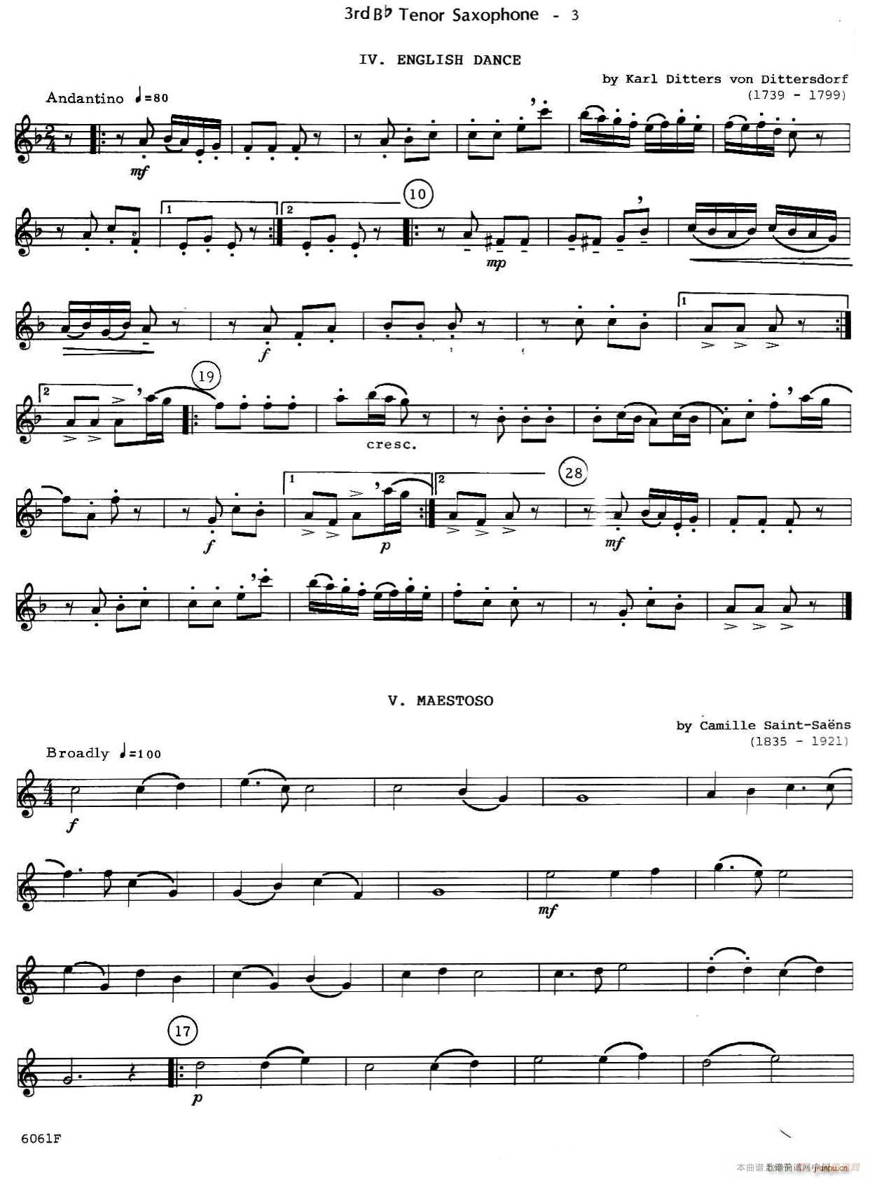 six for three 次中音三重奏第三萨克斯(总谱)3