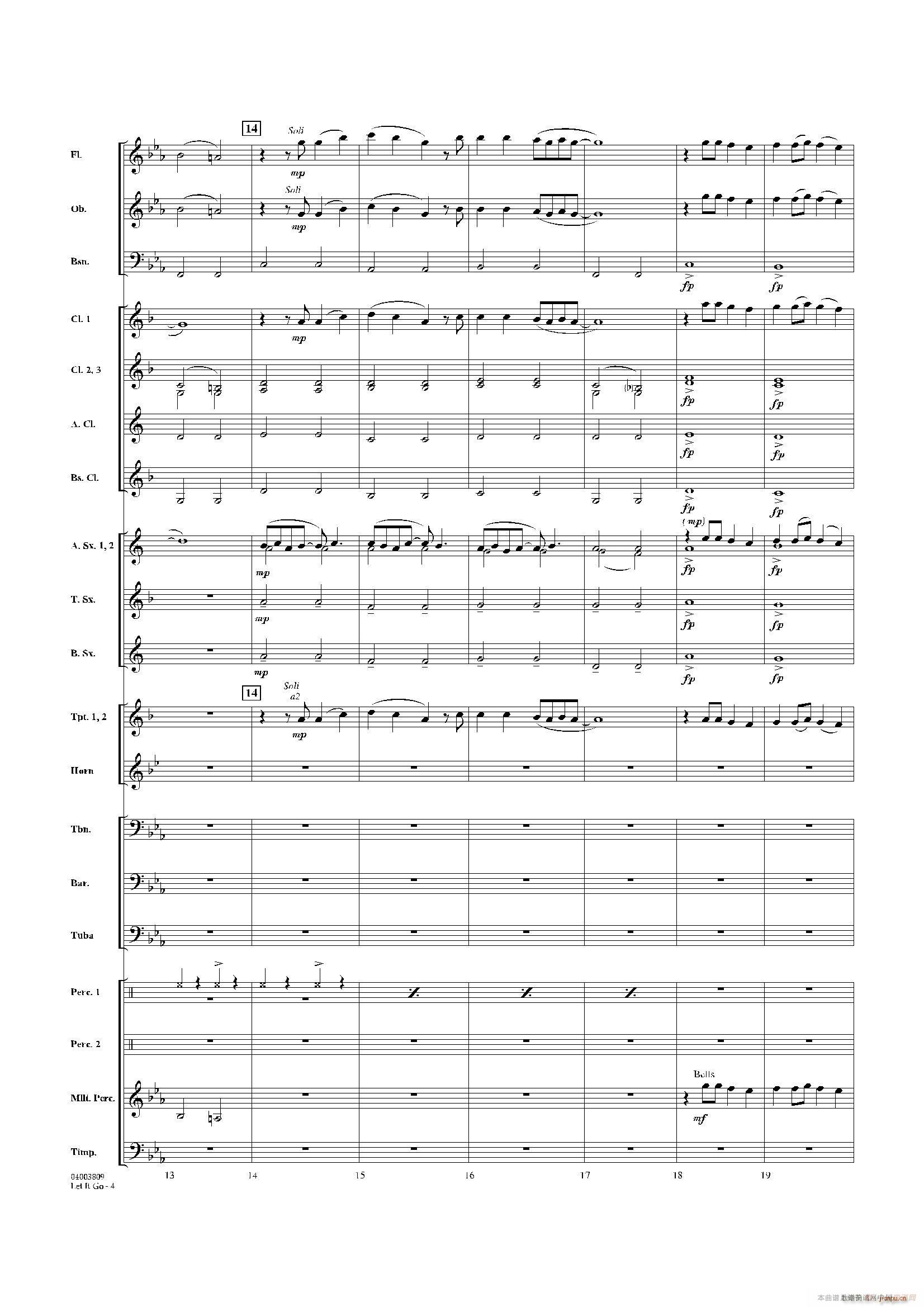 Let it go 冰雪奇缘 主题曲 交响管乐(总谱)3