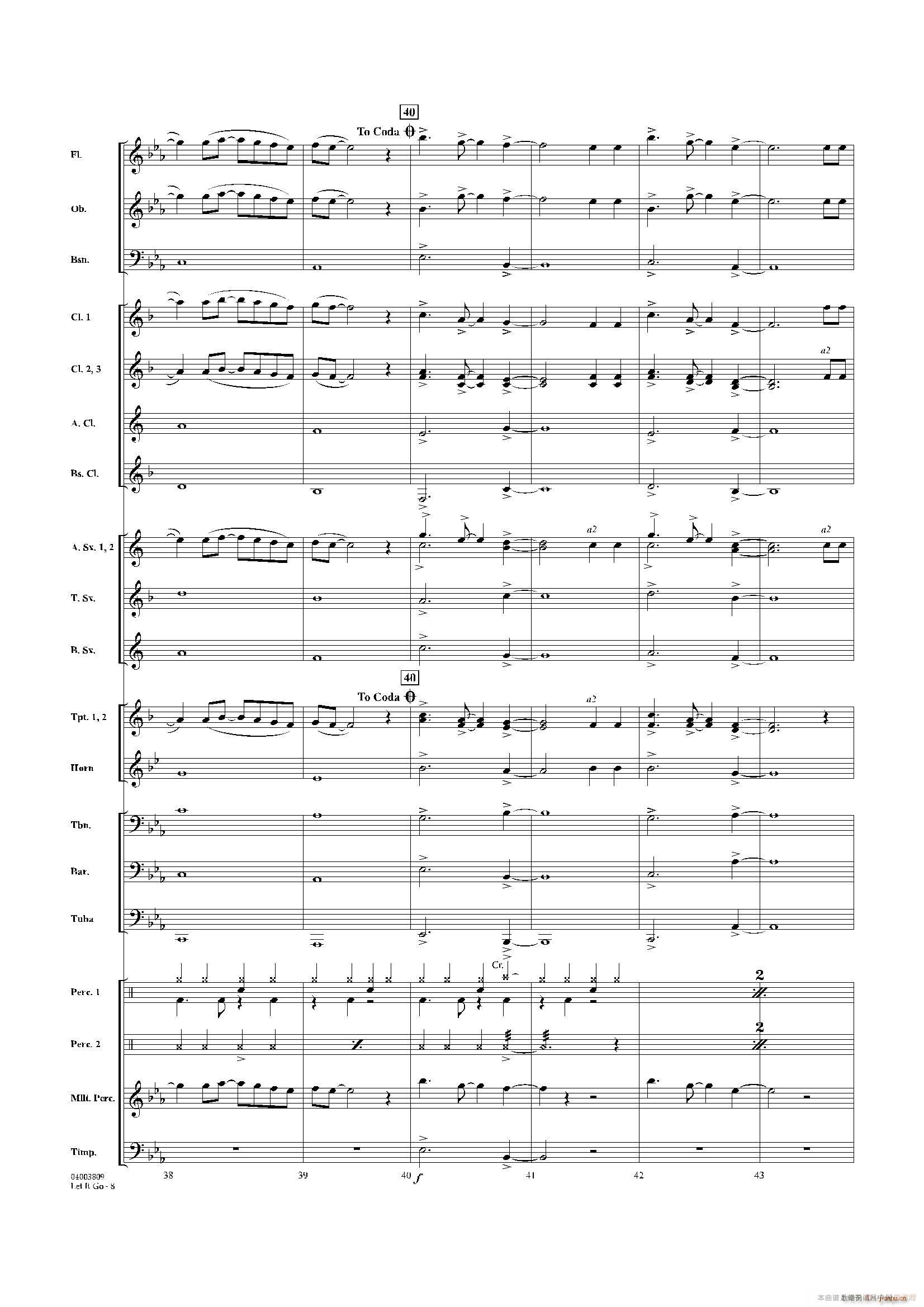 Let it go 冰雪奇缘 主题曲 交响管乐(总谱)7