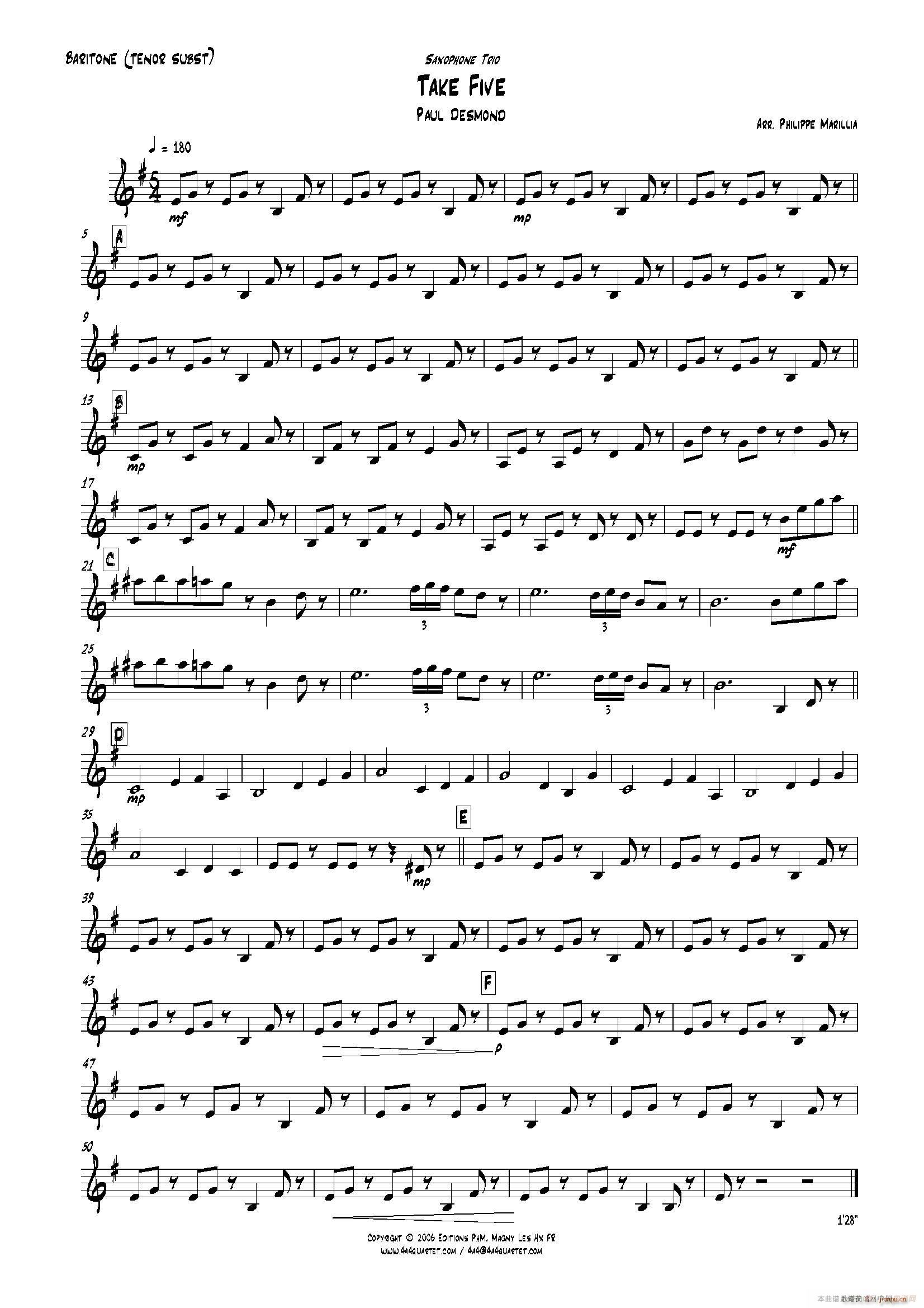 Take Five 无伴奏爵士五重奏(总谱)5