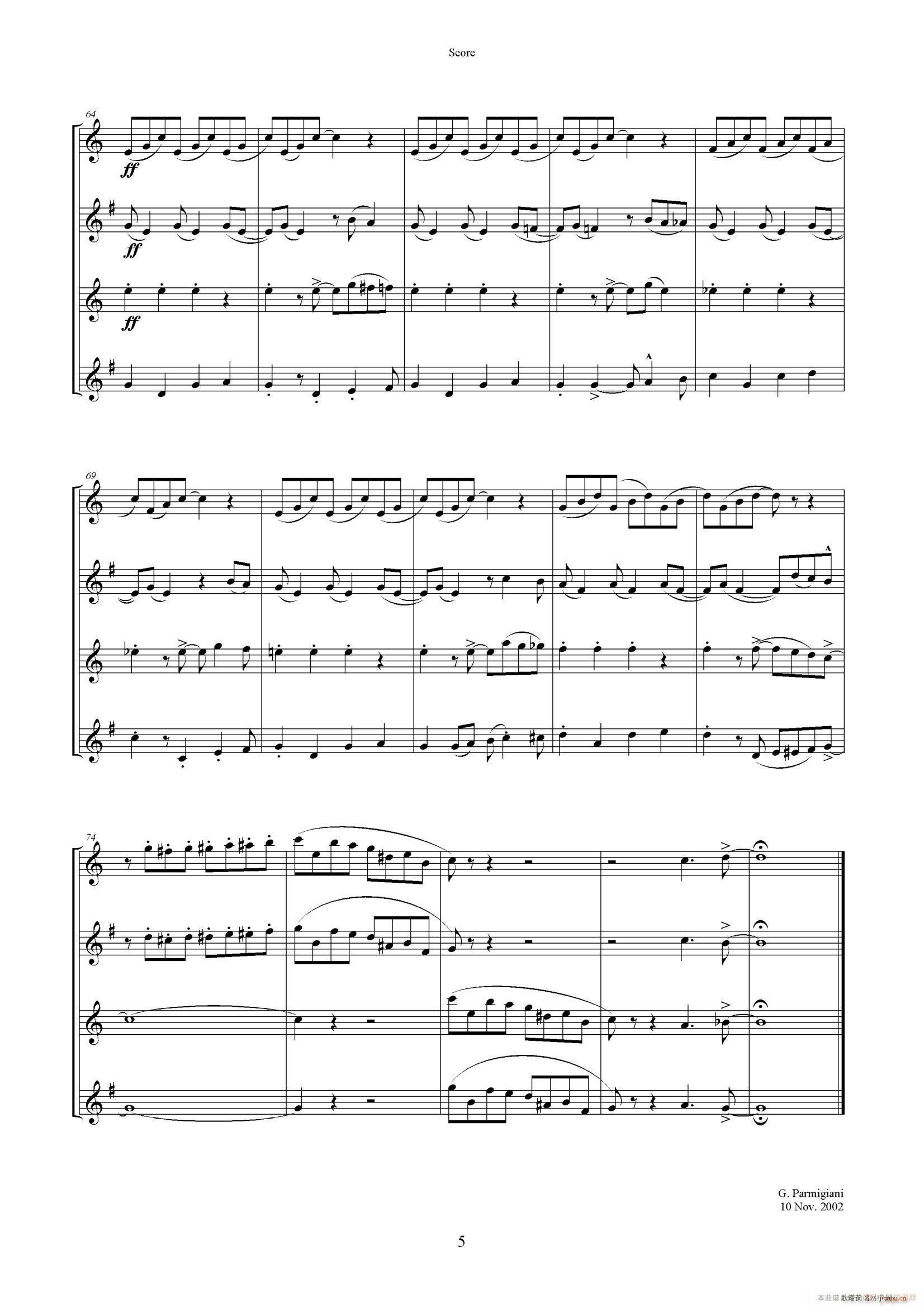 In The Mood 情绪 四重奏(总谱)5