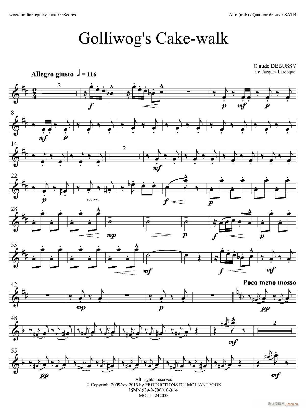 木偶步态舞 四重奏中音萨克斯(总谱)1