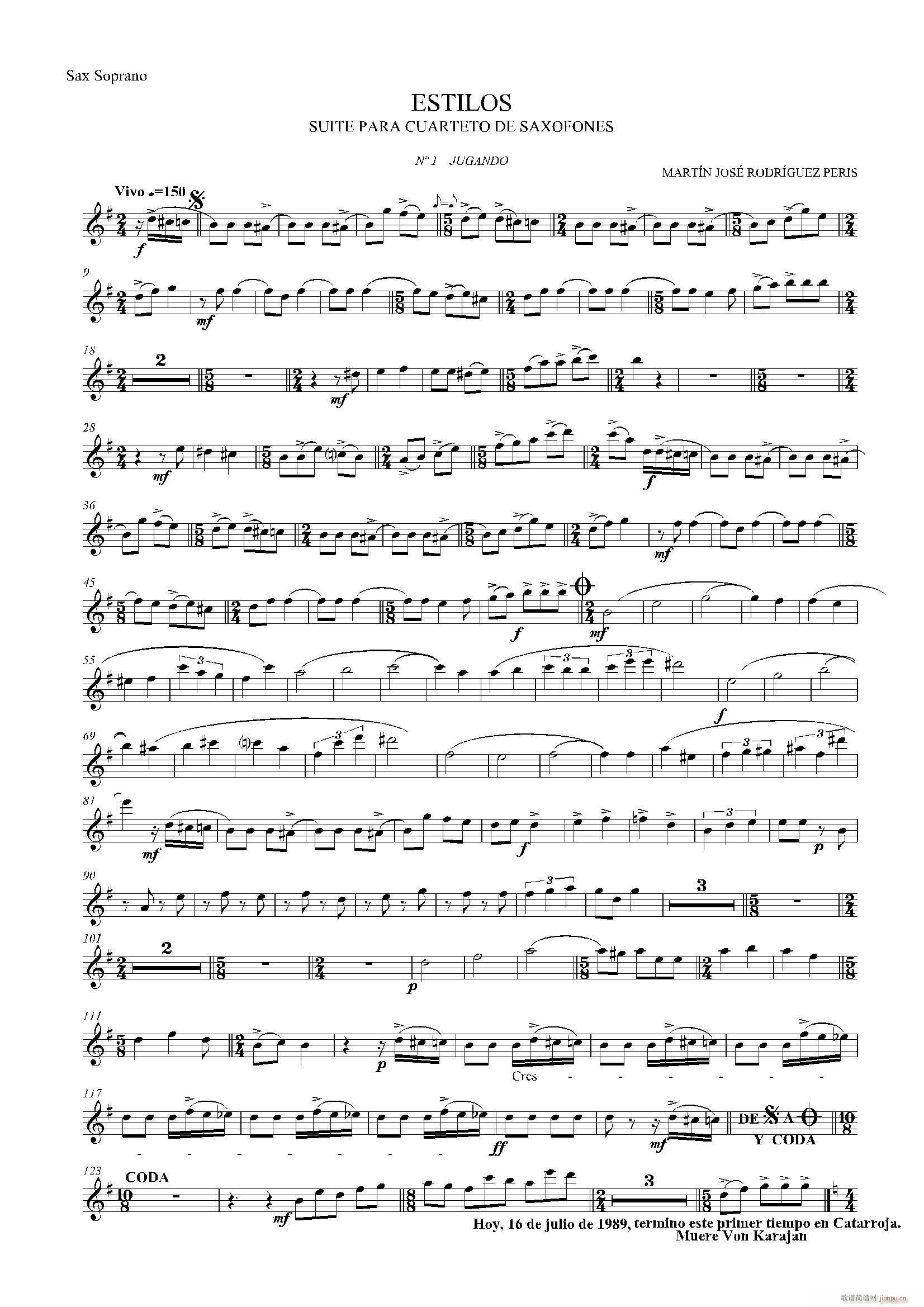 ESTILOS 四重奏高音萨克斯(总谱)1