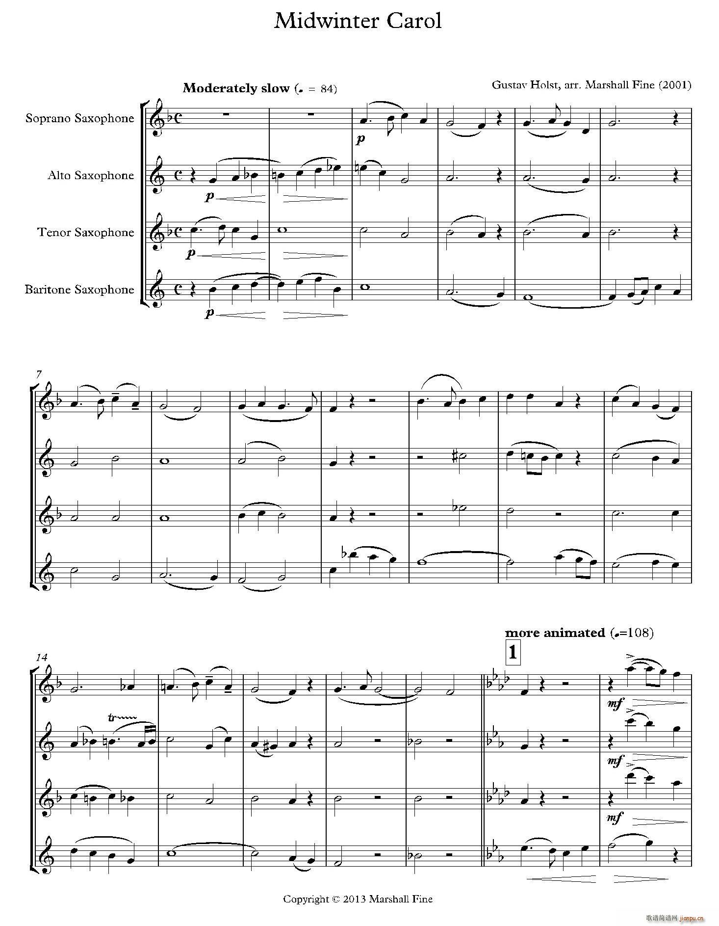 Midwinter Carol 四重奏(总谱)1