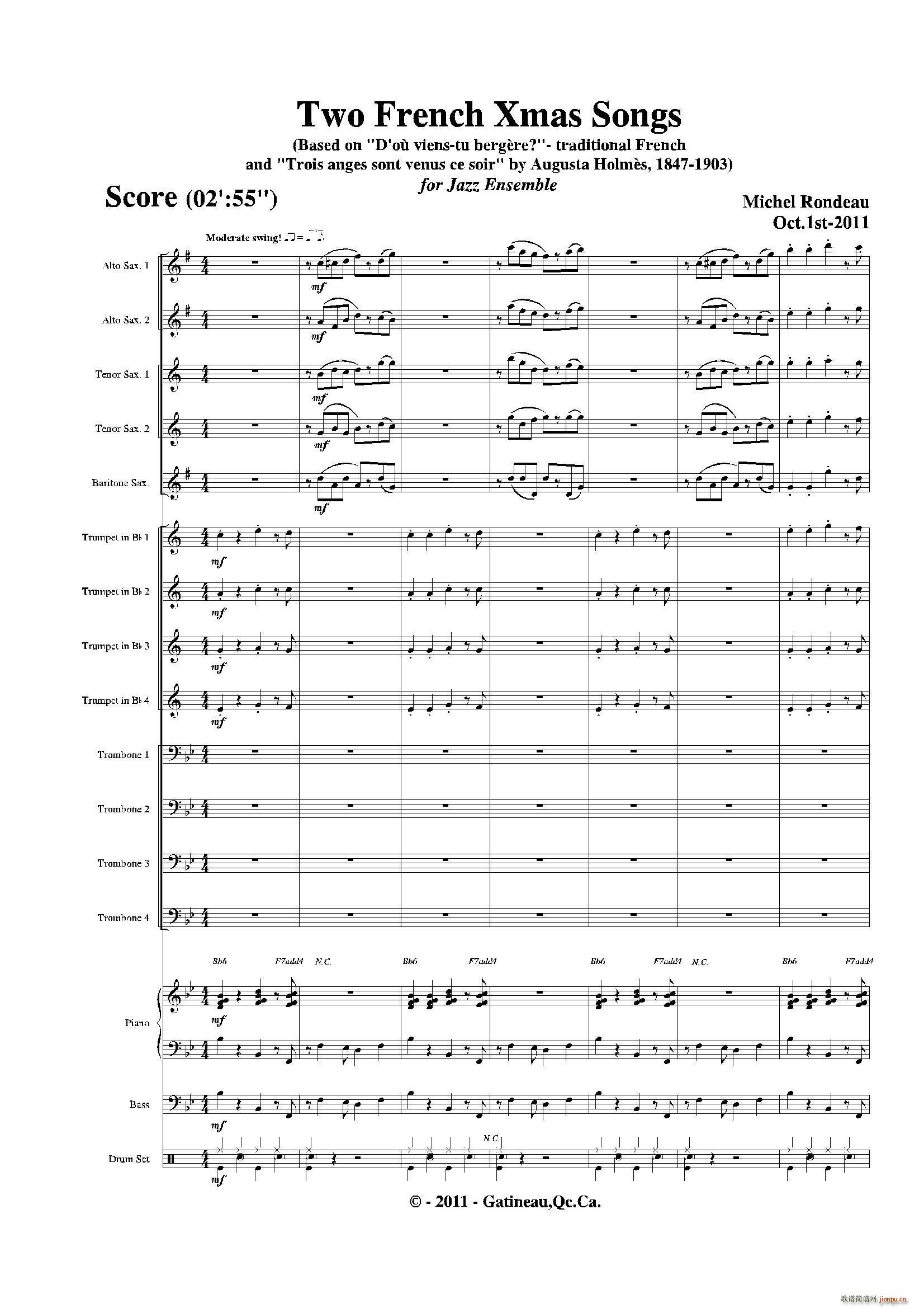 Two French Xmas Songs(总谱)1