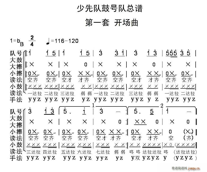 中国少年先锋队鼓号队 第一套(总谱)1