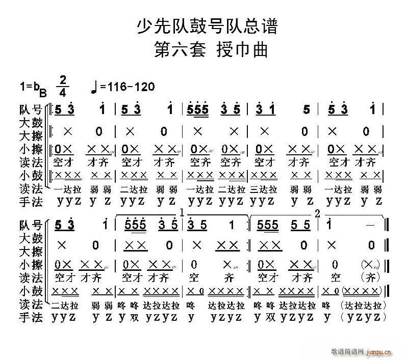 中国少年先锋队鼓号队 第六套(总谱)1