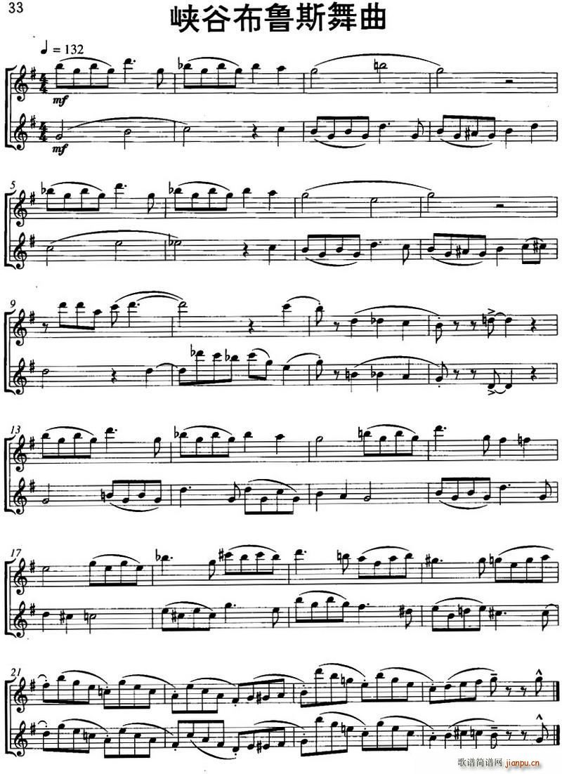 峡谷布鲁斯舞曲 Canon Blues 二重奏(总谱)1