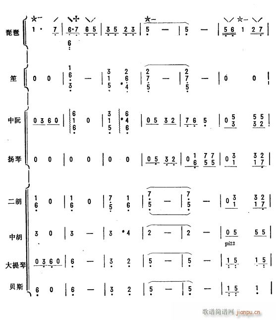 杜鹃啼血 琵琶协奏曲 7(总谱)1