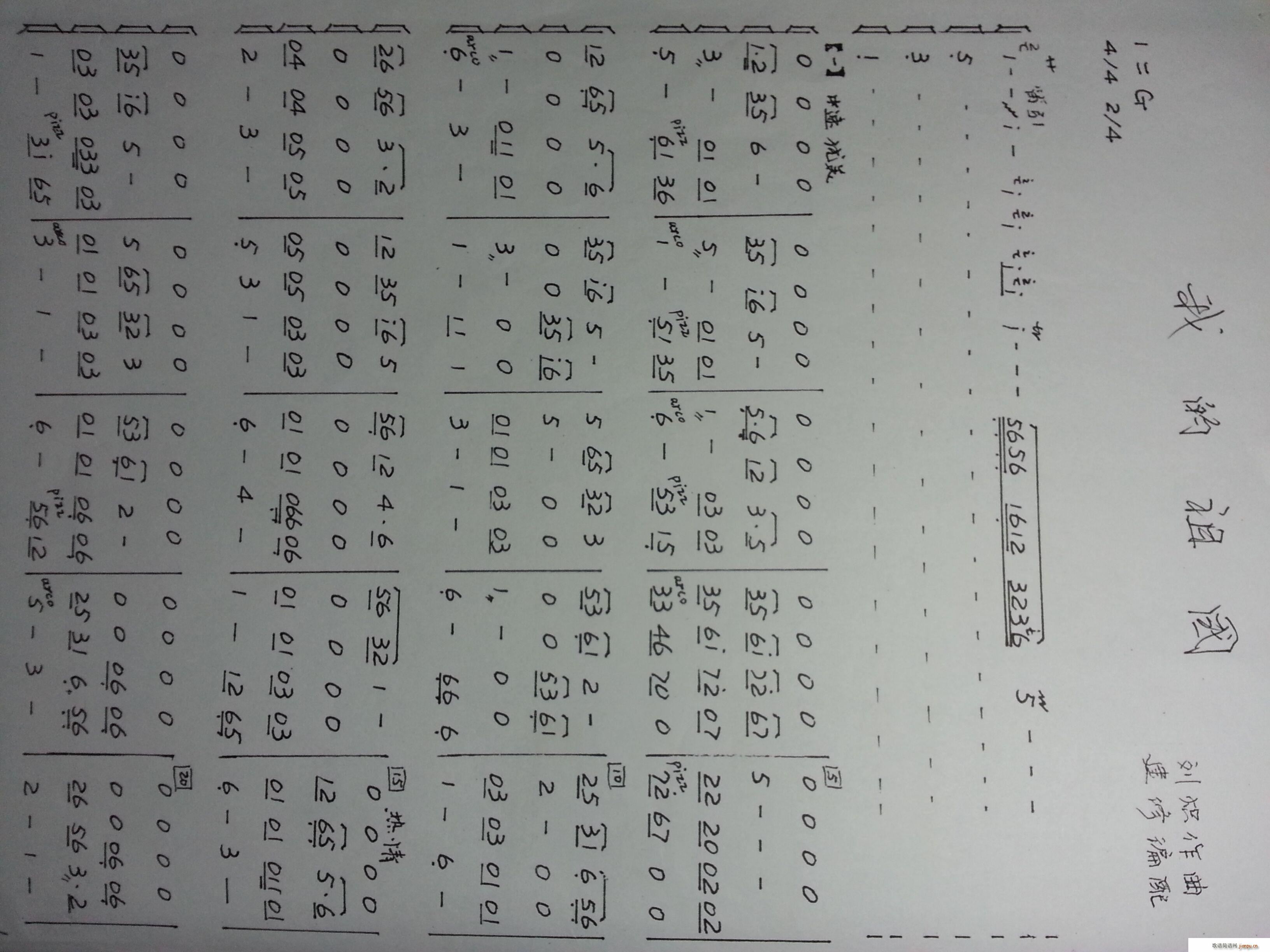 我的祖国 器乐合奏(总谱)1