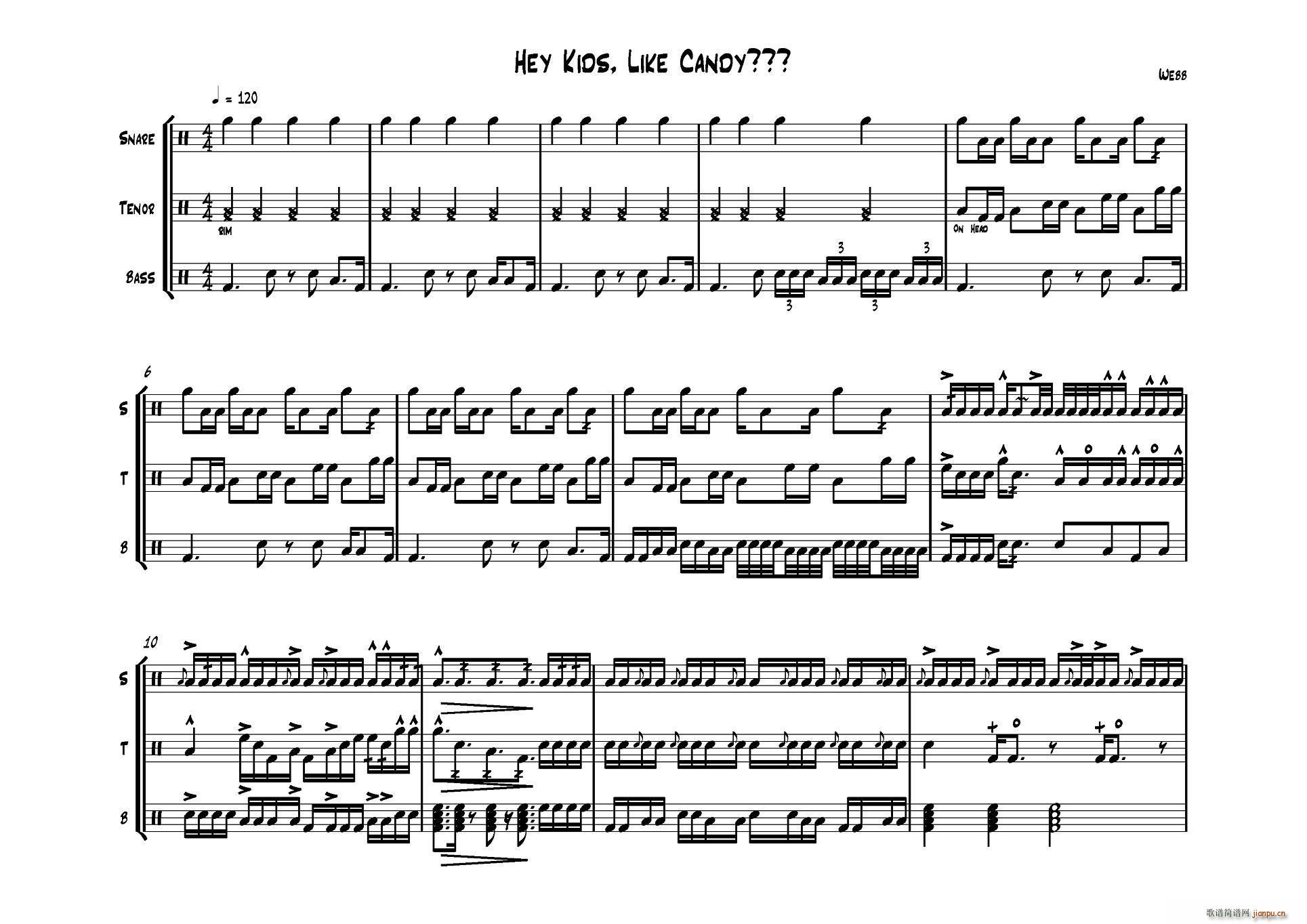 HEY KIDS LIKE CANDY 行进打击乐(总谱)1