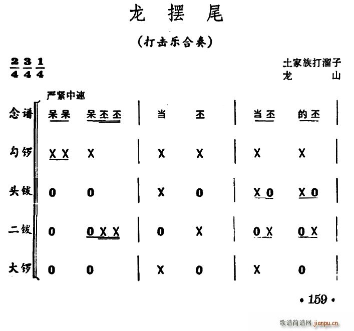 龙摆尾 打击乐合奏(总谱)1