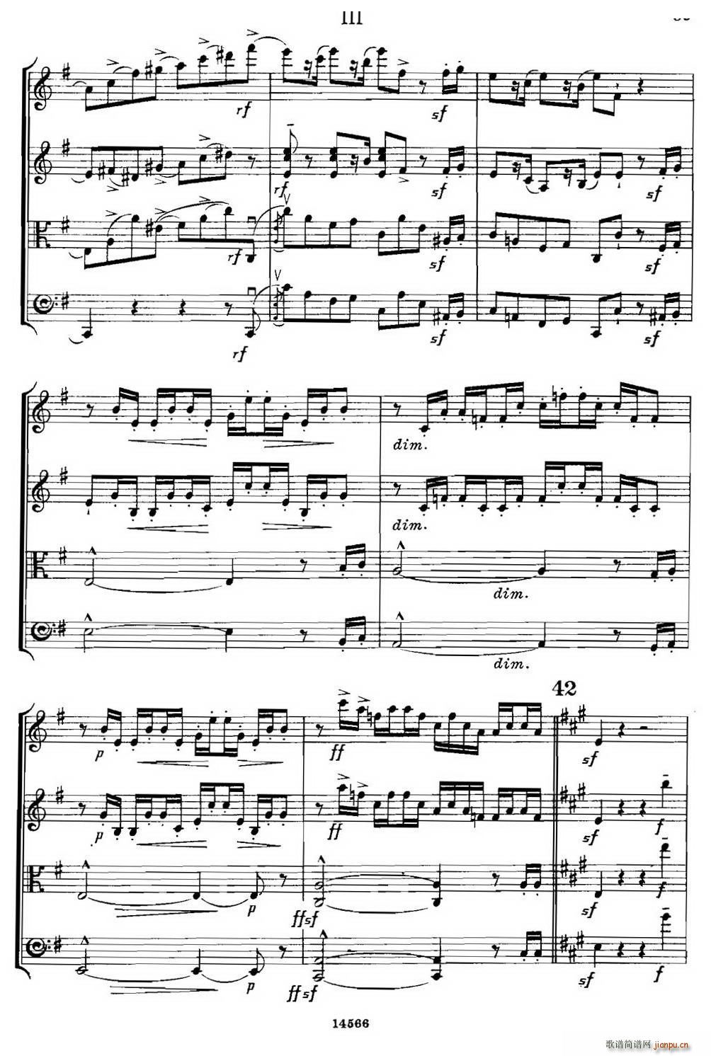 QUARTET Op 83 第三部分 弦乐四重奏(总谱)6