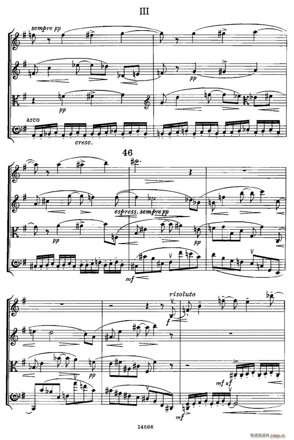 QUARTET Op 83 第三部分 弦乐四重奏(总谱)11