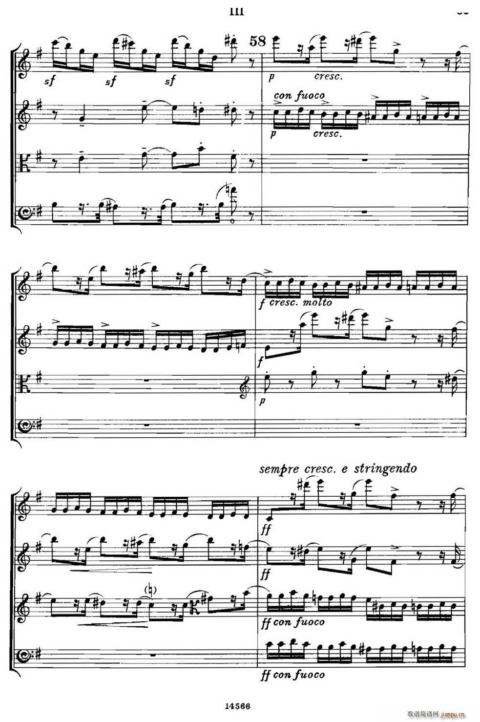 QUARTET Op 83 第三部分 弦乐四重奏(总谱)16