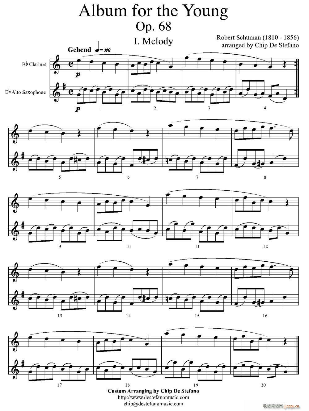 Album for the Young 年轻人的相册 单簧管和萨克斯二重奏(总谱)1