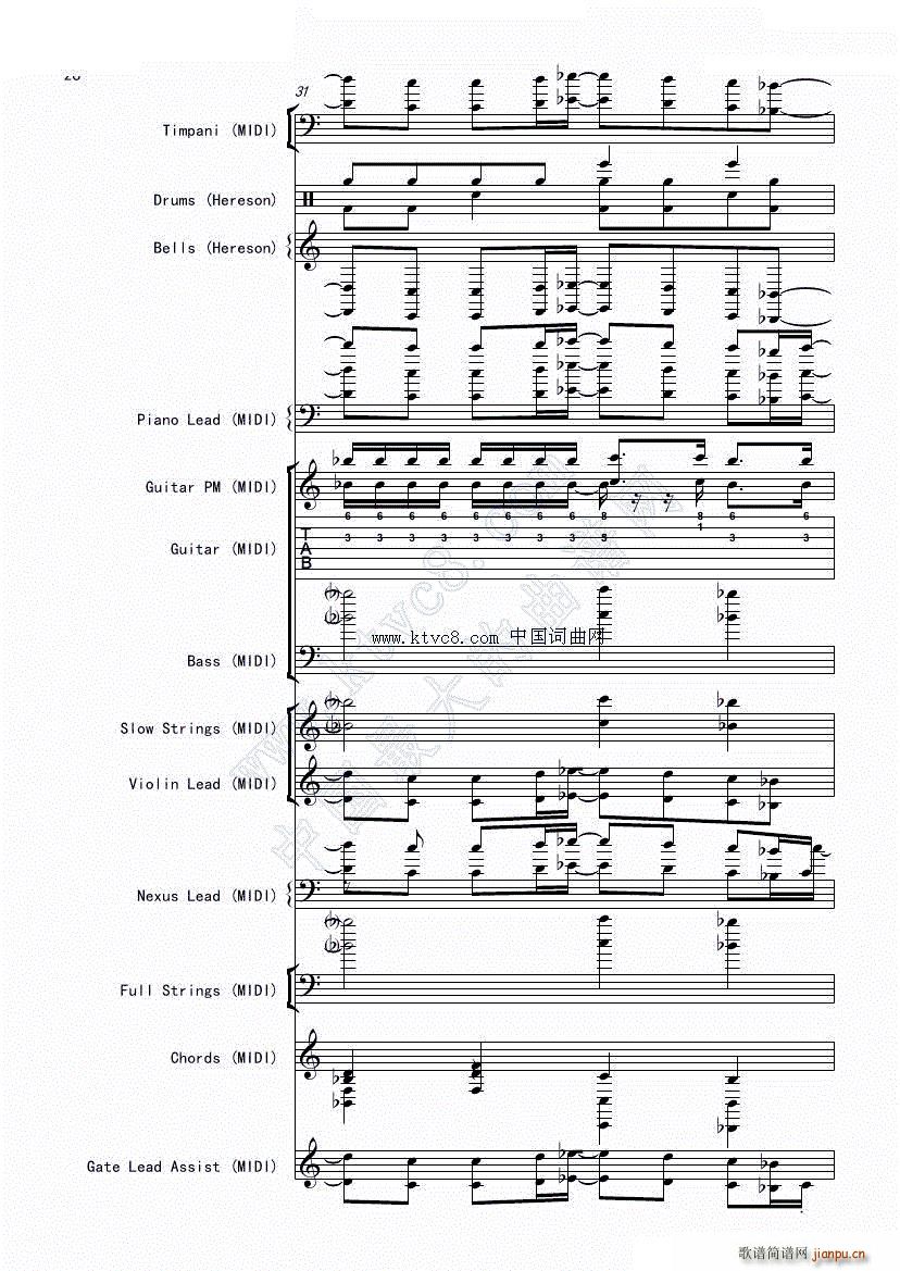 娜娜 斩 赤红之瞳ED1 震撼(总谱)28