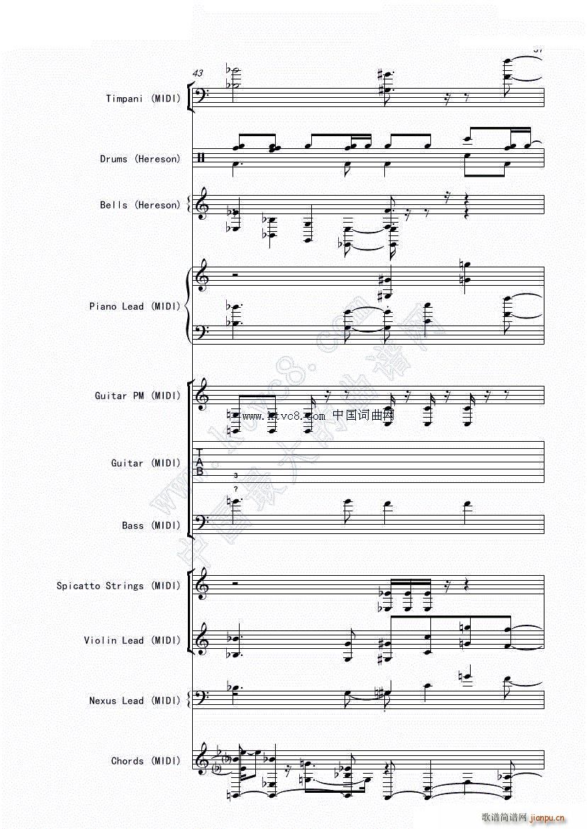 娜娜 斩 赤红之瞳ED1 震撼(总谱)40