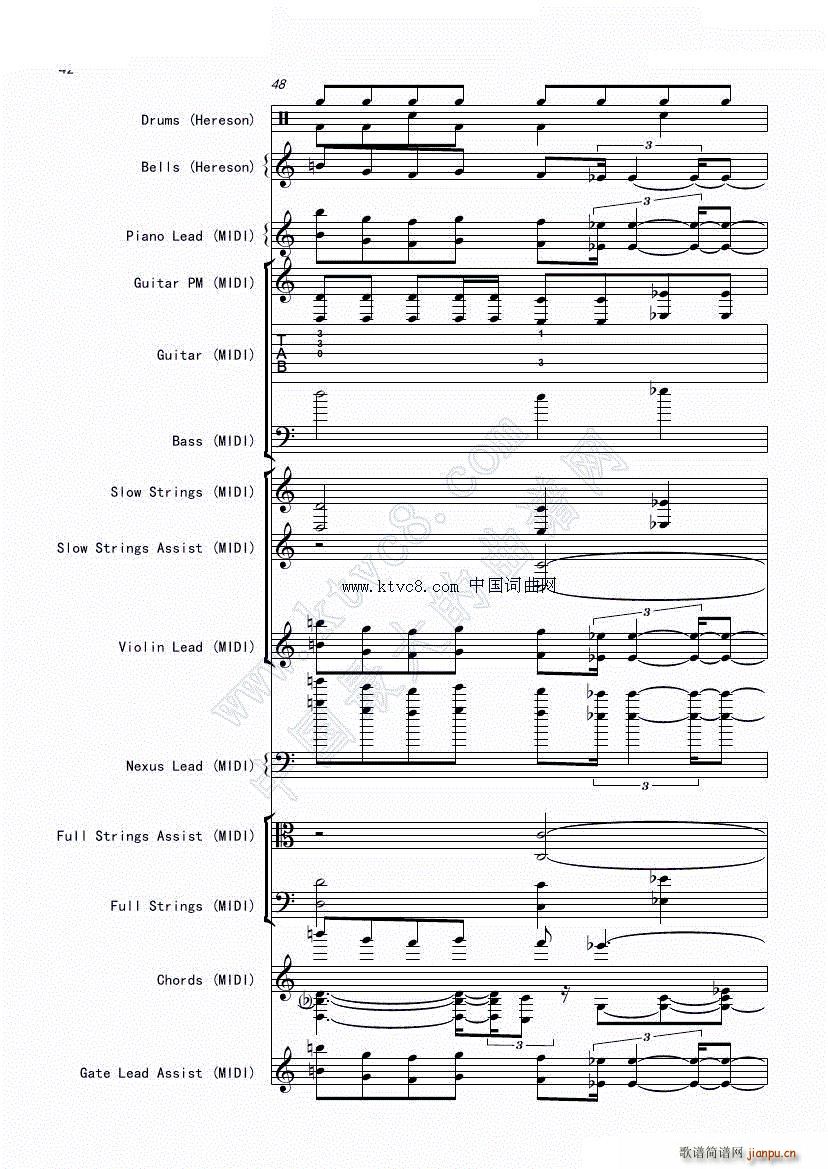 娜娜 斩 赤红之瞳ED1 震撼(总谱)45