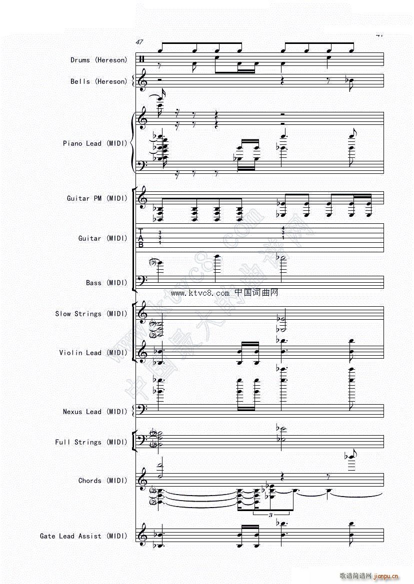 娜娜 斩 赤红之瞳ED1 震撼(总谱)44