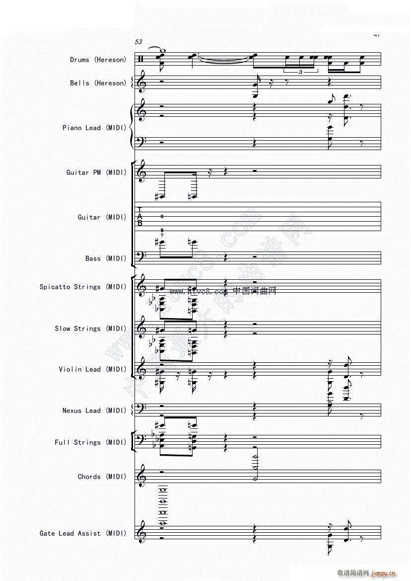 娜娜 斩 赤红之瞳ED1 震撼(总谱)51