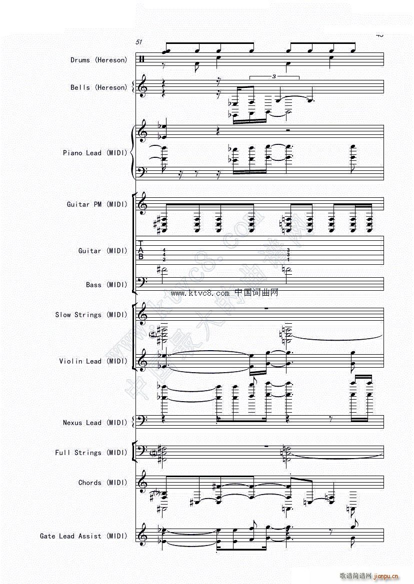 娜娜 斩 赤红之瞳ED1 震撼(总谱)49