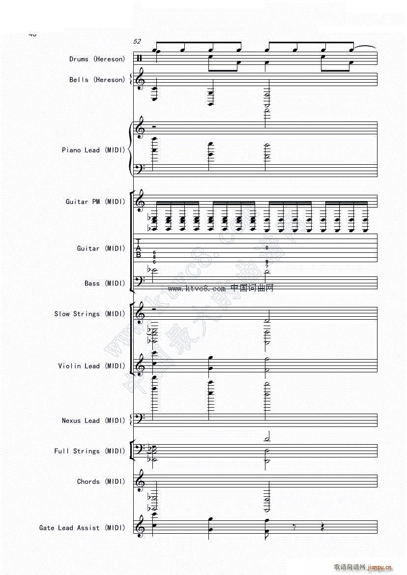 娜娜 斩 赤红之瞳ED1 震撼(总谱)50