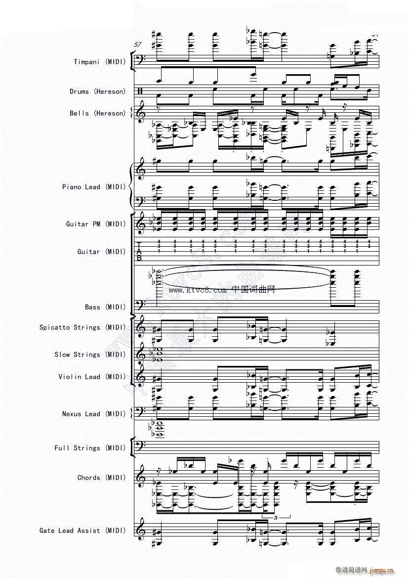 娜娜 斩 赤红之瞳ED1 震撼(总谱)55