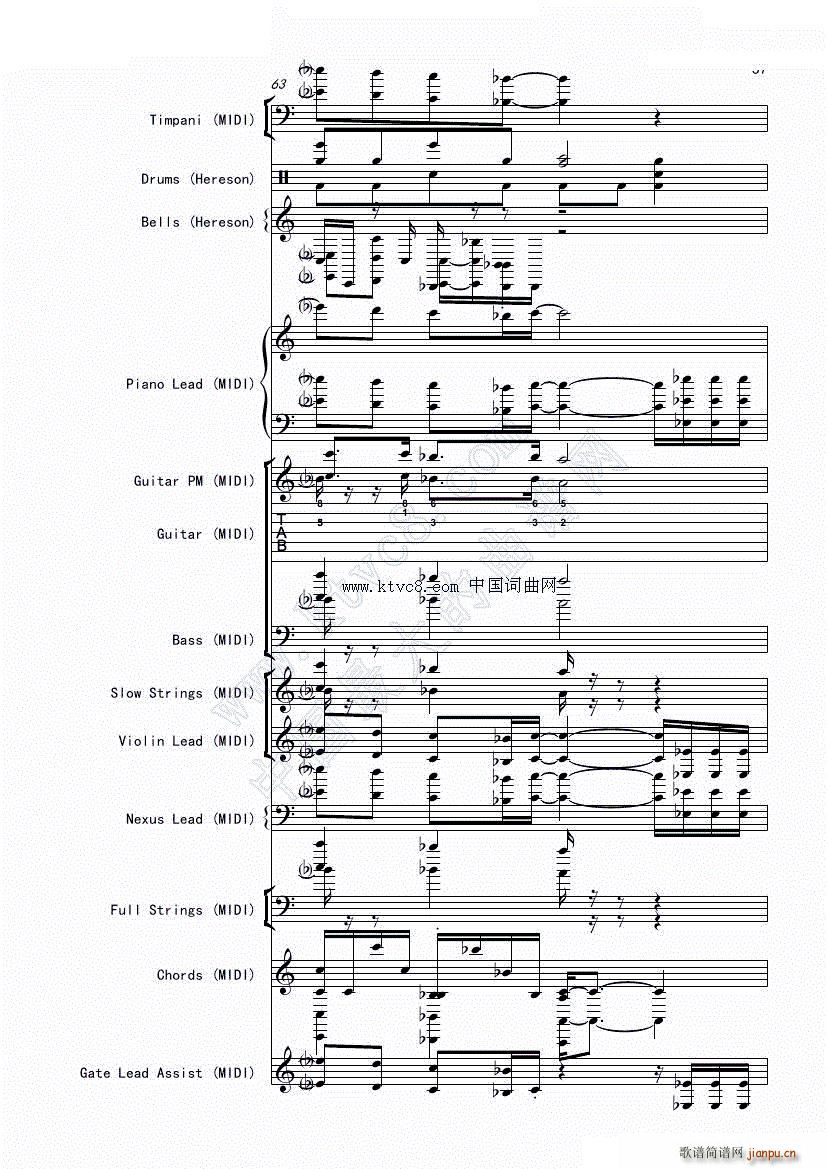 娜娜 斩 赤红之瞳ED1 震撼(总谱)61