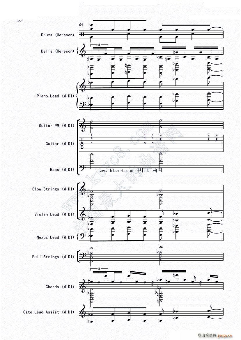 娜娜 斩 赤红之瞳ED1 震撼(总谱)62