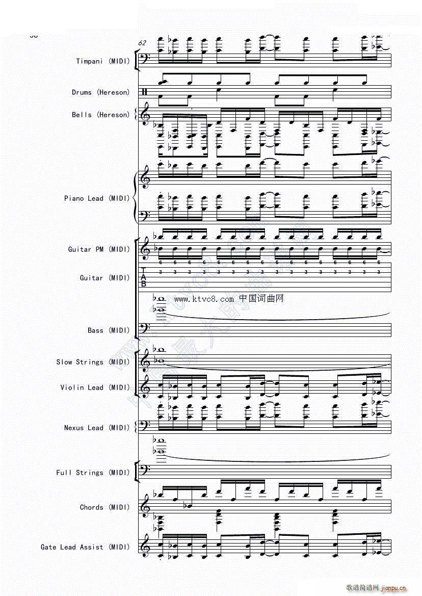 娜娜 斩 赤红之瞳ED1 震撼(总谱)60