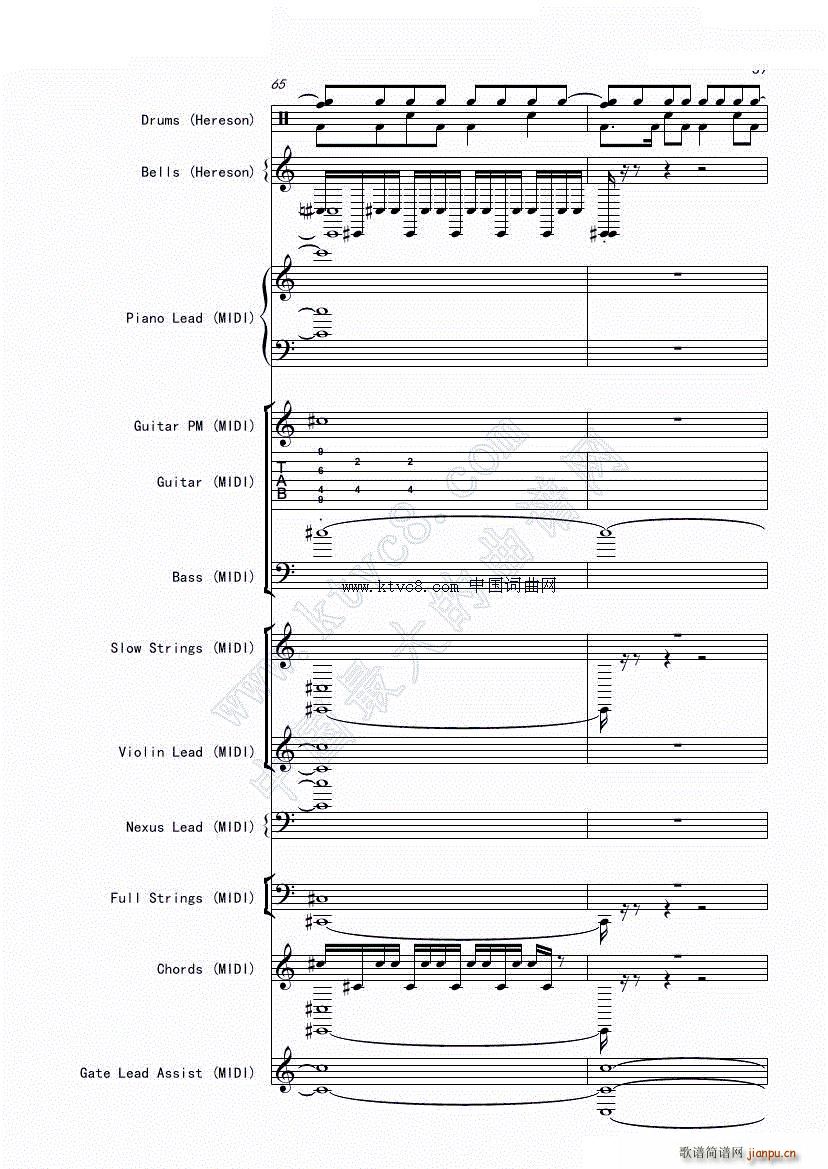 娜娜 斩 赤红之瞳ED1 震撼(总谱)63