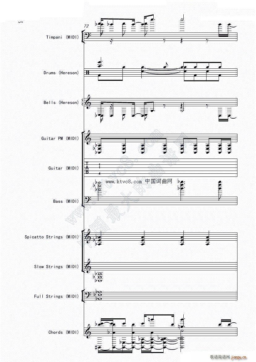 娜娜 斩 赤红之瞳ED1 震撼(总谱)69