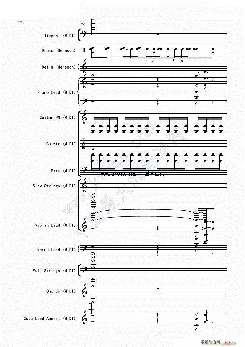 娜娜 斩 赤红之瞳ED1 震撼(总谱)73