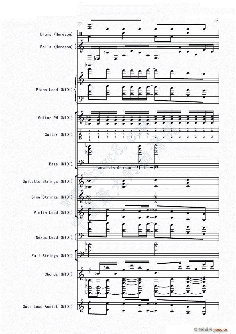 娜娜 斩 赤红之瞳ED1 震撼(总谱)74