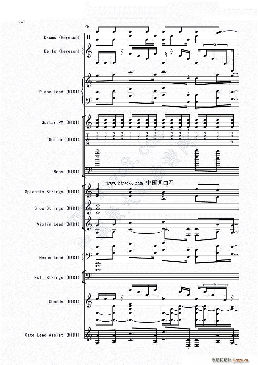 娜娜 斩 赤红之瞳ED1 震撼(总谱)75